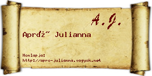 Apró Julianna névjegykártya