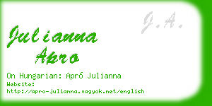 julianna apro business card